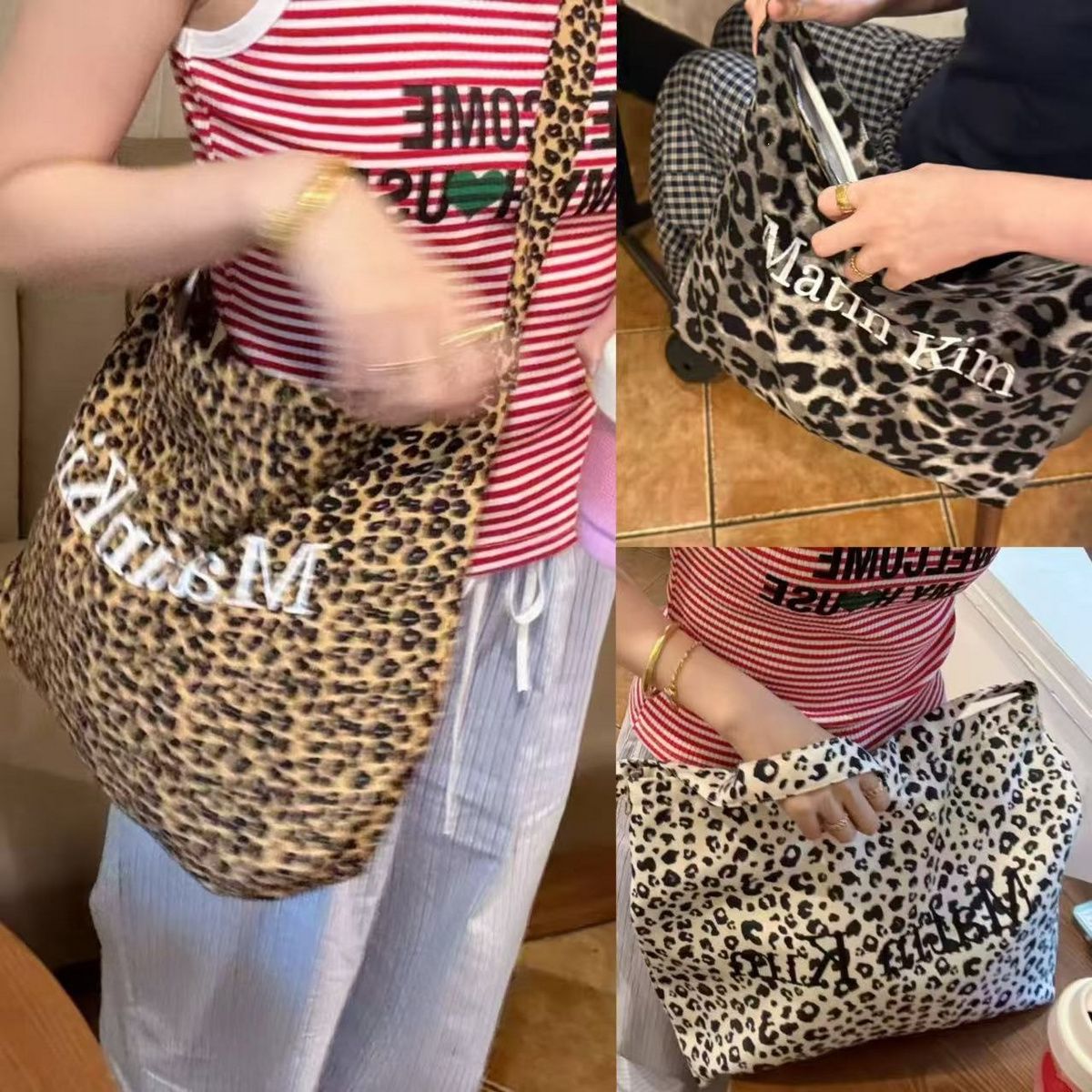 Streetwear Brand Bag - Sac en toile à imprimé léopard