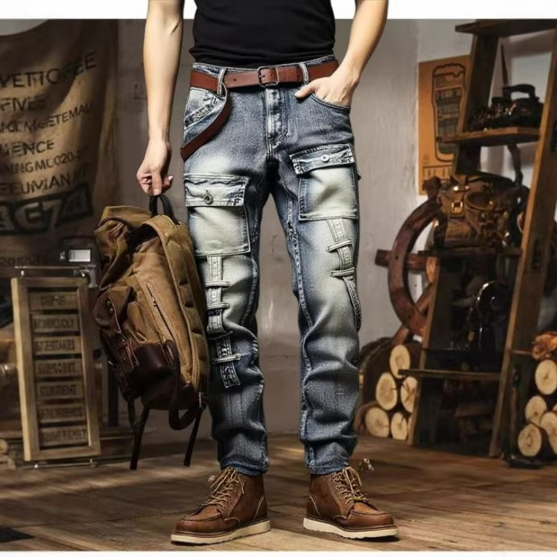 Pantalon droit délavé et vieil - Europe Streetwear Brand avis et prix
