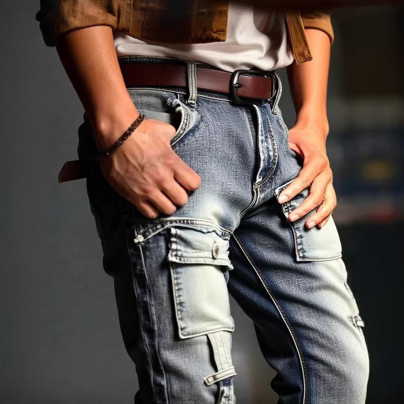 Pantalon droit délavé et vieil - Europe Streetwear Brand avis et prix