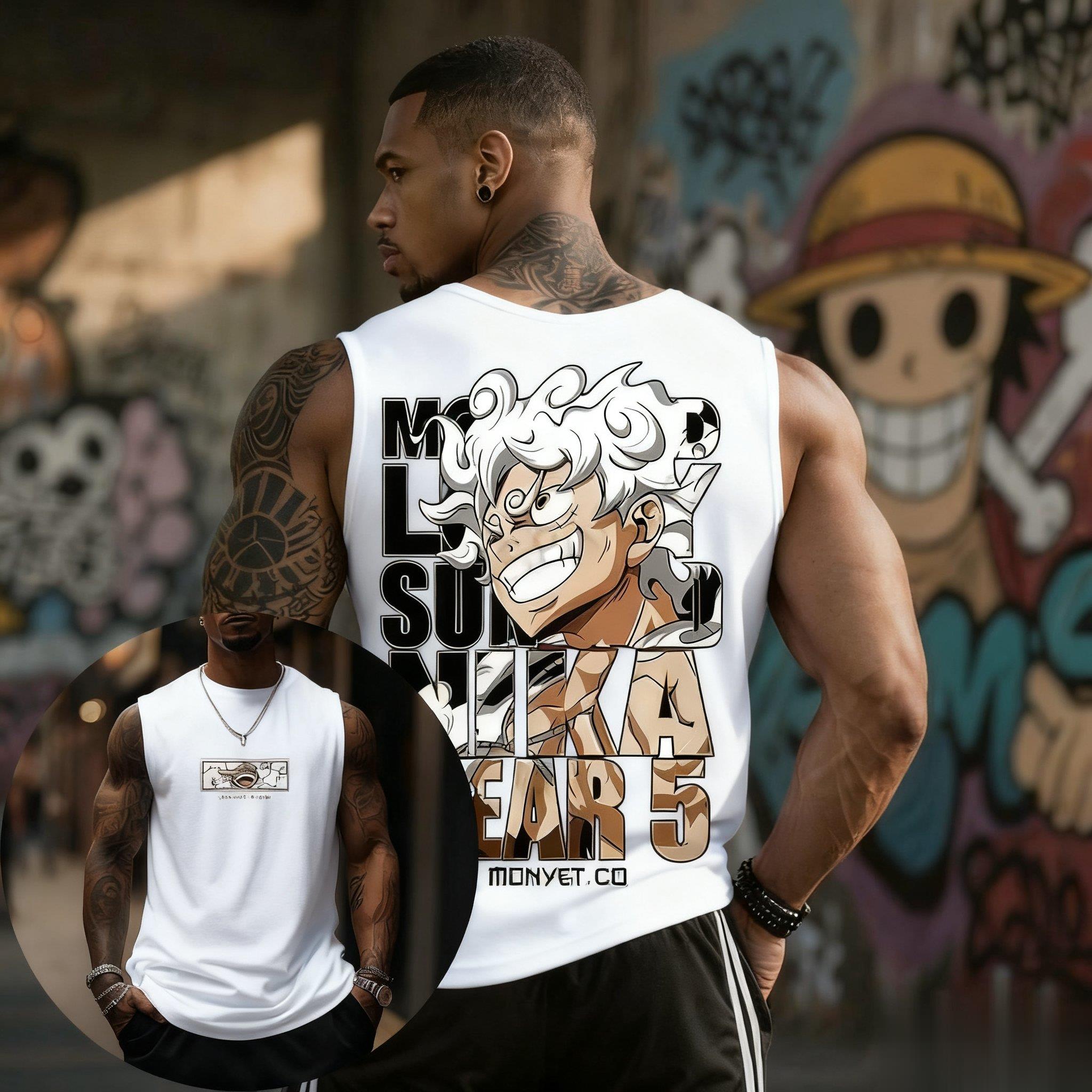 Une pièce Luffy Gear 5 débarde - Streetwear Gym Brand avis et prix