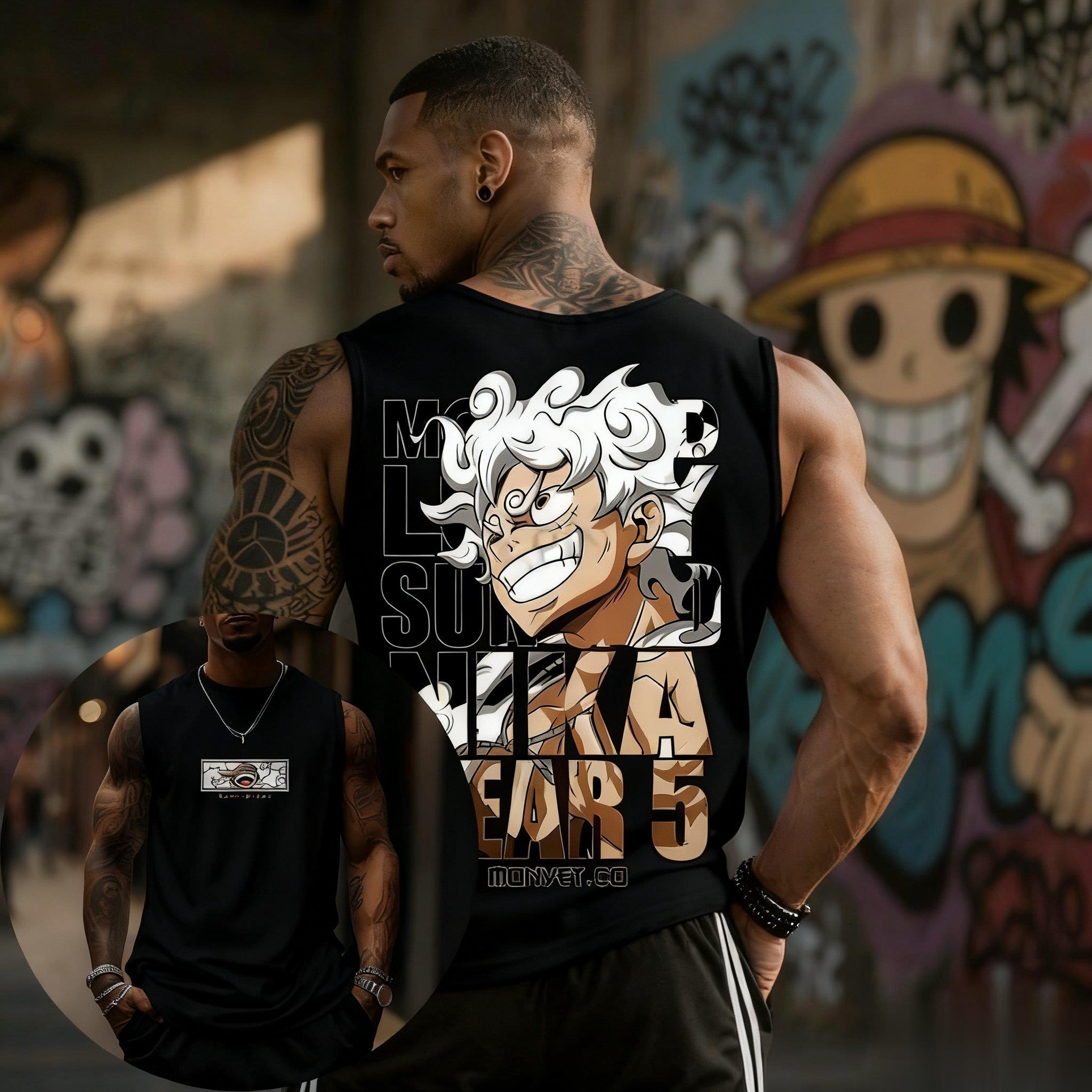 Une pièce Luffy Gear 5 débarde - Streetwear Gym Brand avis et prix